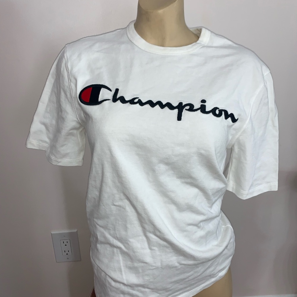 White Champion Tee
Size small